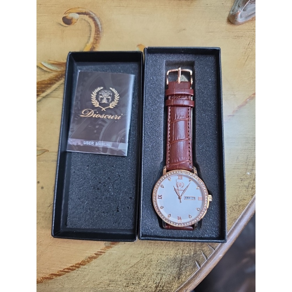 Dioscuri Watch Quartz Genuine‎ Leather Band New In Box With Manual
